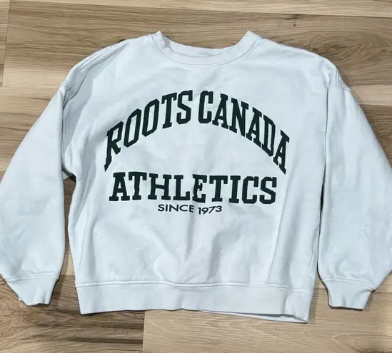Roots Canada Athletics White Green Pullover Crewneck Sweatshirt Women’s XXS
