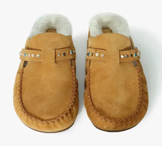 Xirena Joy Suede Fur Lined Moccasin Slides 9 Tan Size 10 - Image 1