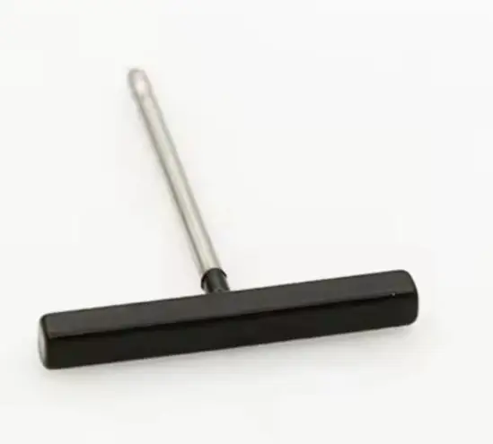 Boutique NEW Unisex Black Bar Staple Stud Earrings, 1.2cm