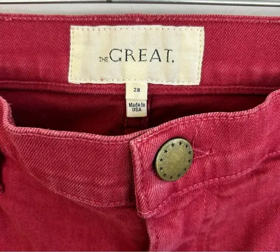 The Great Almost Skinny Cherry Pie Red Ankle Jeans Size 28