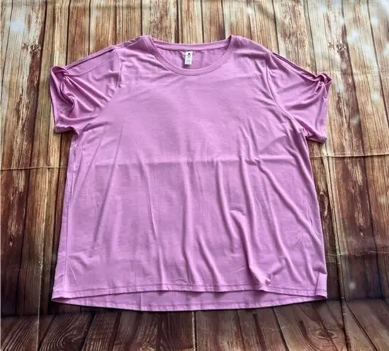 Velocity Womens Short Sleeve Round Neck Cold Shoulder Athletic T-Shirt Size 3X