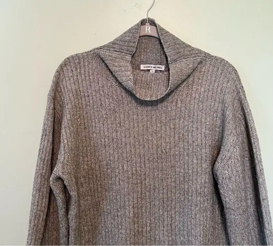 Elizabeth and James Sweater Ash Gray Ribbed Knit Turtleneck Sweater Sz M EUC