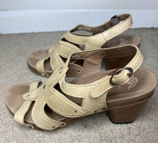 Dansko Nina Leather Strappy Heeled Sandals Size 41 European US 10 Tan