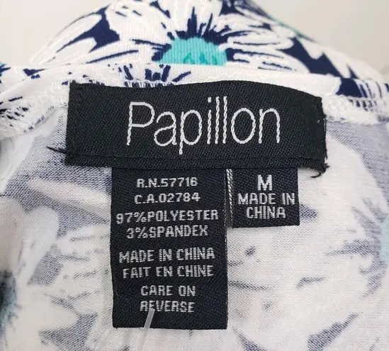 Papillon Womens M Daisy Print Knot Front Dress in Navy Daisy NEW