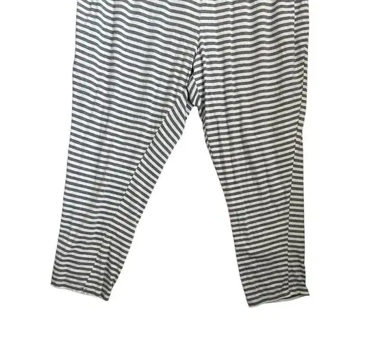 Liz Claiborne  Women Lounge Pants XL Gray Striped Straight Leg Cozy Comfort