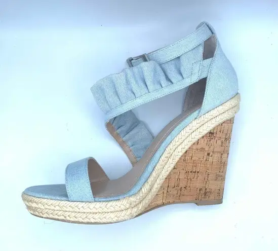 Charles by Charles David  Brooke Denim Espadrille Ruffle Wedge Sandal 9.5 - Image 7