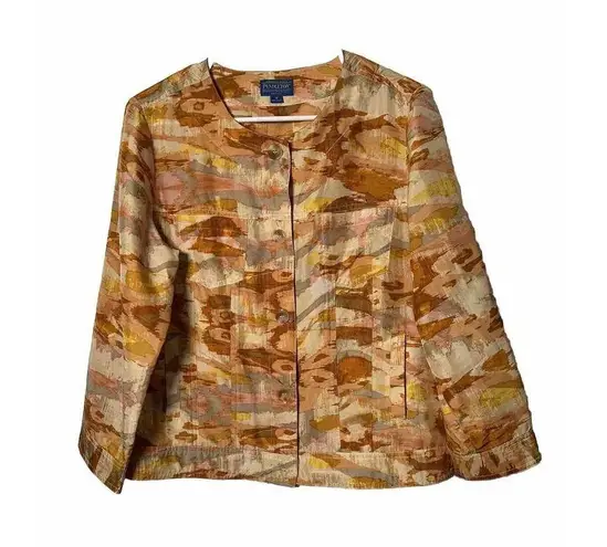 Pendleton Woman’s 100% Silk Endless Summer Washable Long Sleeve Top Size M