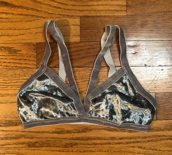 Velvet Bralette in Gray/Silver Gray