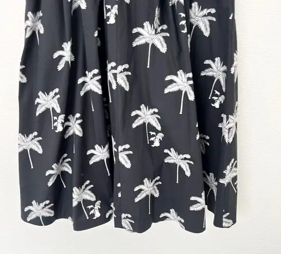 Ann Taylor [] Black White Tropical Palm Tree Pleated Maxi Skirt NWT Pockets Sz 16