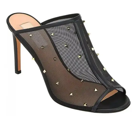 Valentino Garavani Valentino Rockstud shining mesh studded mules slide sandal size IT 37.5 NIB