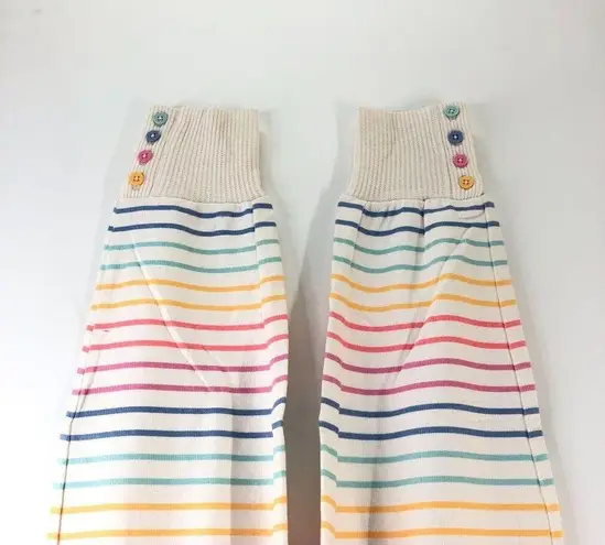 P.J. Salvage Womens Button Up Babe Banded Pants Joggers Striped Colorful XS