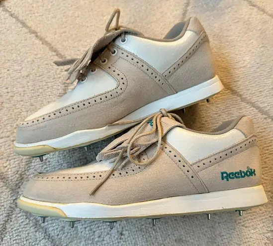 Reebok  Women's Tan/White Leather Golf Shoe Sz 8.5