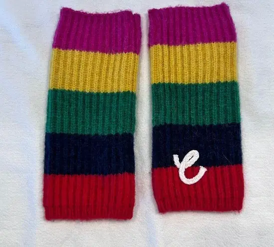 Coach  Colorblock Striped Wool Alpaca Blend Arm Warmers