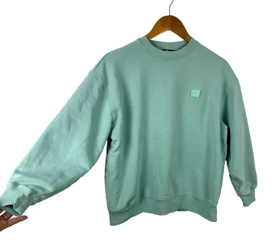 Acne Studios Fairah Face Patch Cotton Sweatshirt Mint Size XXS