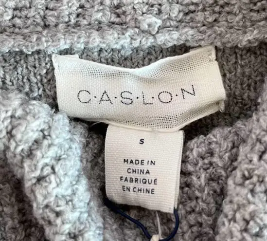 Caslon Light Gray Center Cable Cowl Neck Cotton Blend Sweater Small NWT