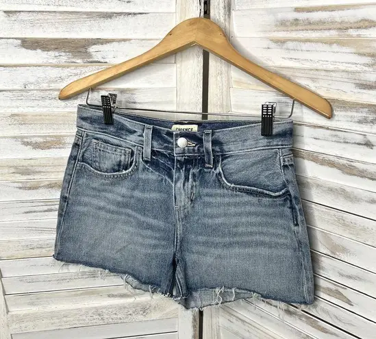 L'Agence  Women's Ryland High Rise Cut Off Denim Shorts Medium Wash Distressed 25