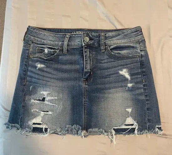 American Eagle Distressed Jean Skirt