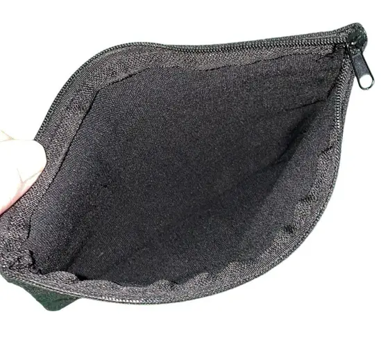 Cute Black Fix My Face Canvas Zip Top Makeup Pouch