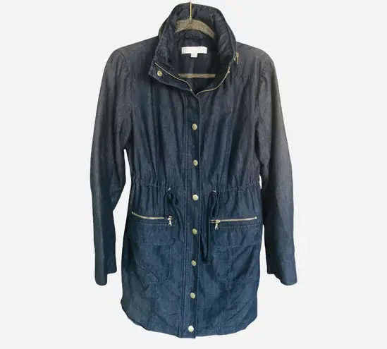 New York & Co. Navy Blue Denim Trench Coat