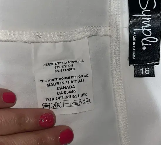 Sympli Zest Capri Signature Stretch Jersey Ankle Zip Pant White 16