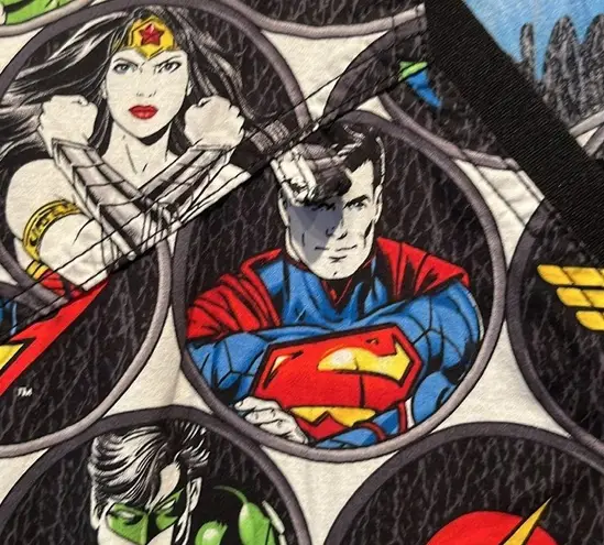 Justice League Women’s Scrubs Scrub Vet Dental Medical Cartoon Size 2XL Black