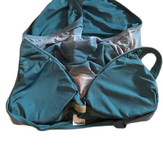 Land's End | Tie Dye Blue One Piece Swim Suit Adjustable Strap Padded Size Large