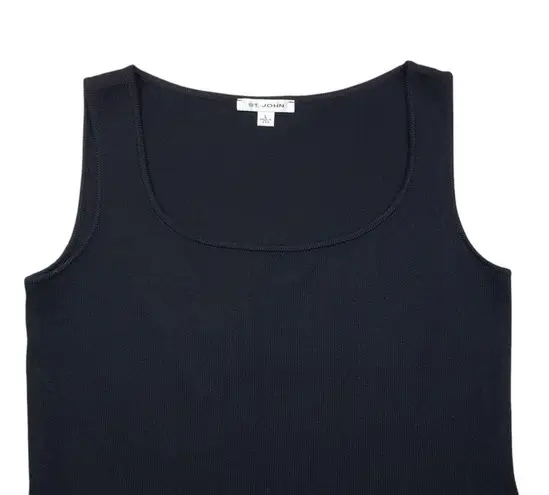 St.John Top Basic Womens Large Black Knit Sleeveless Scoop Neck Casual Pullover