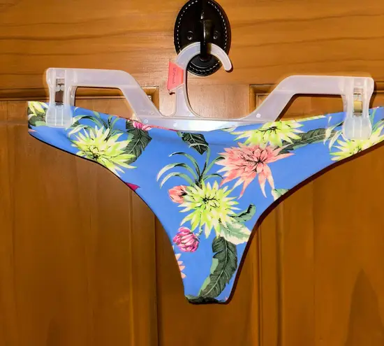 Tori Praver Swimwear Blue Floral Bikini Bottoms