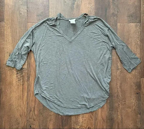 matty m 3/4 length sleeve khaki top
