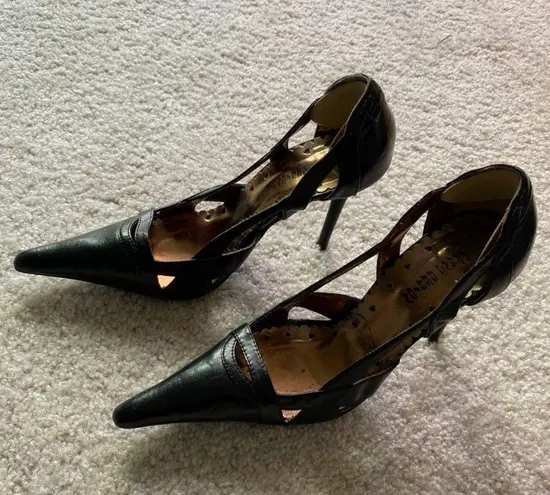 Strappy pointy stiletto pumps Black Size 6