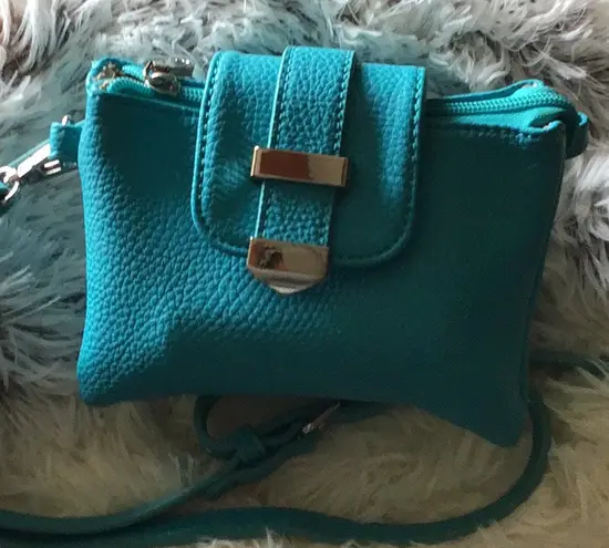 CROSSBODY/CLUTCH has 2 major compartments 1middle zipper pocket and a top zipper Green
