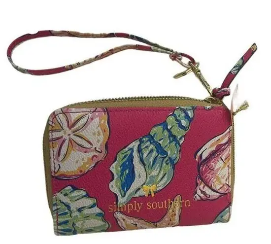 Simply Southern  Wallet Hammock Pink Seashells Starfish Zip Around Wristlet NWT