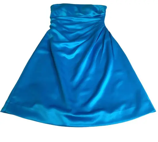 Bill Levkoff ске Sateen Strapless Formal Cocktail Mini Dress ске Aegean Blue ске 6