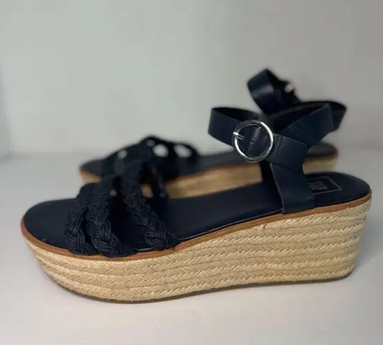 Gap Women’s Strappy Flatform Espadrilles Blue Platform Sandals Size 10