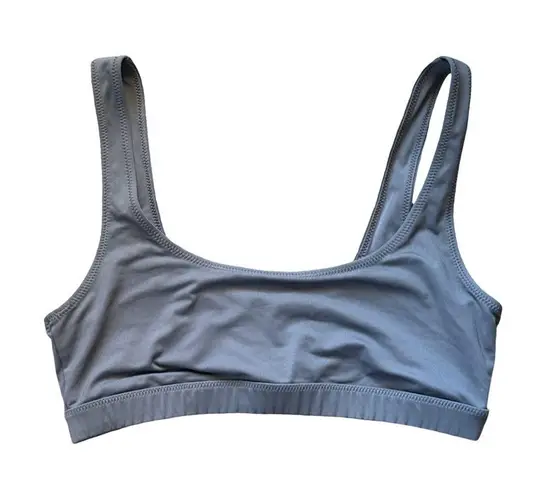 SKIMS Swim Tank Bikini Top Gunmetal Size M NWOT Sculpting Minimalist Swimwear