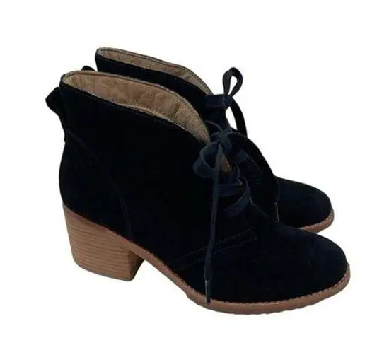 Caslon * Booties Womens 35 Black Suede Leather Ankle Heeled Whimsigoth Festival