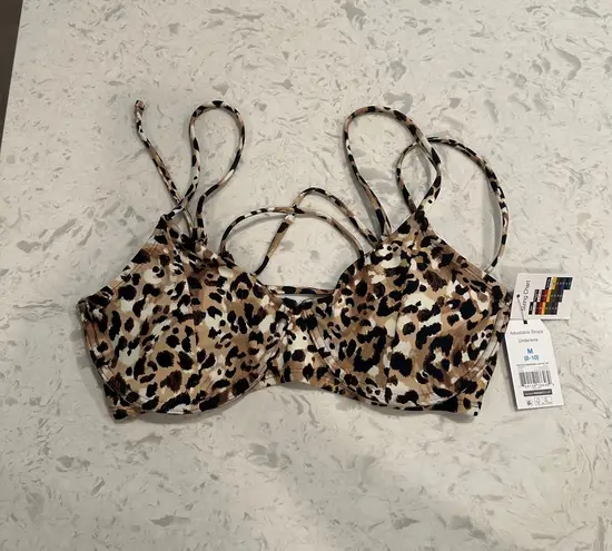 Time and Tru Swimwear Top Cheetah Print New Medium