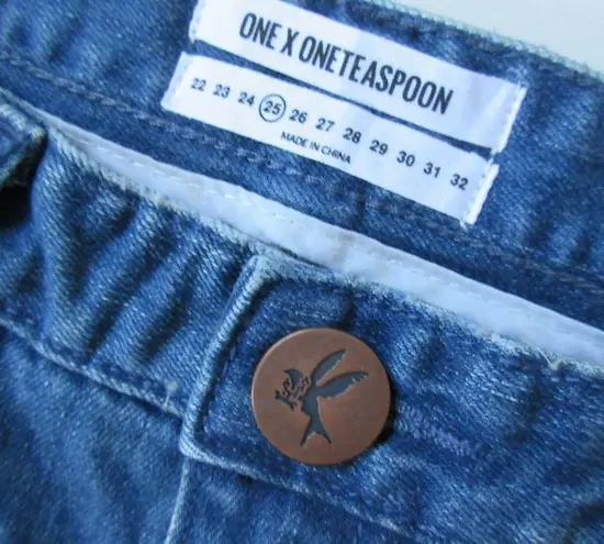 One Teaspoon NWT One x  Scallywags in Bleu Sabbath Stretch Skinny Jeans 25