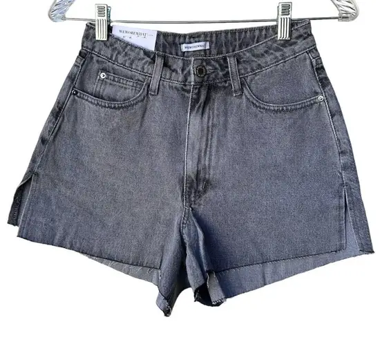 We Wore What the boyfriend short rigid denim zwb washed grey size 24