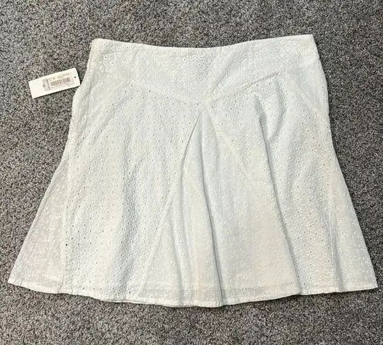 Ralph Lauren NWT Lauren  White Embroidered Eyelet A-Line Skirt Size 14