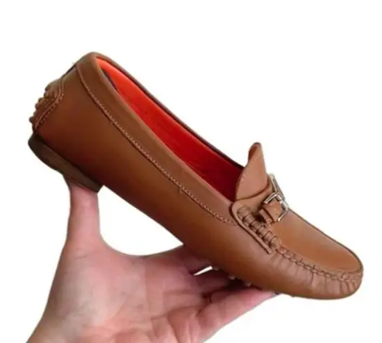 RALPH LAUREN COLLECTION DASITA Tan Leather Driver Loafer Moccasin Shoes Size 5.5