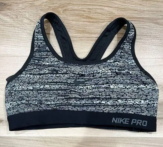 Nike  Pro Black and White Dri Fit Sports Bra Women’s Small