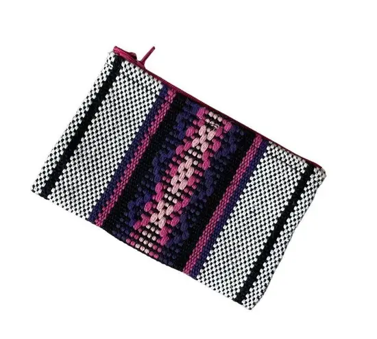 Casual zippered pouch white black pink navy blue makeup bag utility travel size