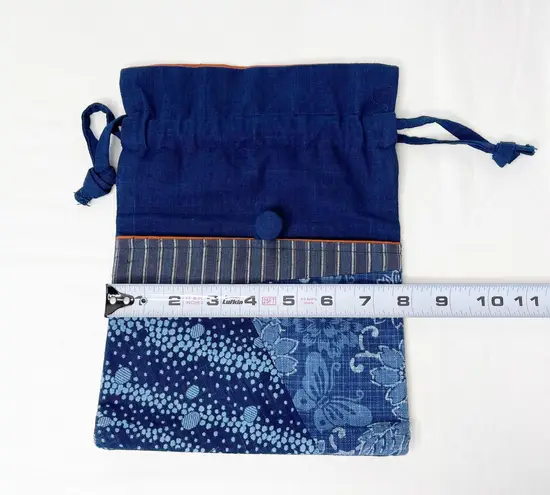 Handmade Denim Patchwork Pouch NWOT Blue