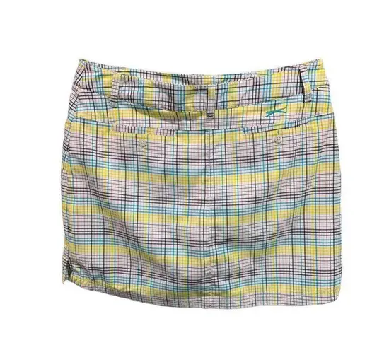 Slazenger Size 8  Womens Golf Plaid Skort Skirt Undershorts Pockets