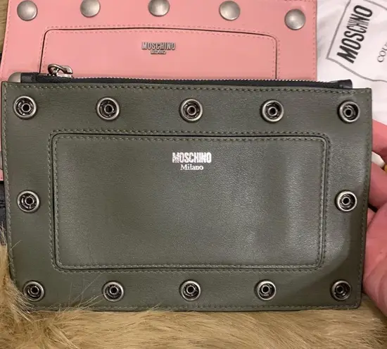 Moschino Authentic Leather 3 in 1 design clip zip Crosby