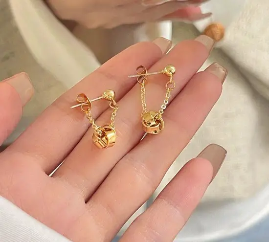 Elegant Simple Dangle Drop Earrings for Women Gold