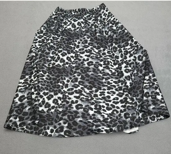 S.Deer Skirt L Womens Gray Black White Leopard Print Elastic Waist Mesh High Size L