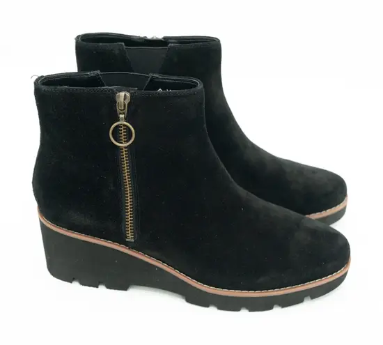 Vionic  - Hazel Black Suede Wedge Boot - Image 1