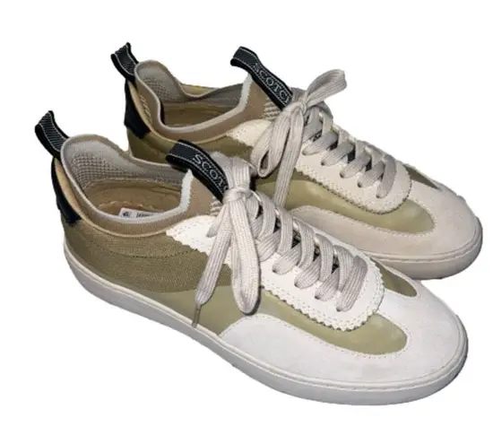 Scotch & Soda Plakka Leather Sneakers Olive Green/Cream Size 40 Euro/Women’s 9.5